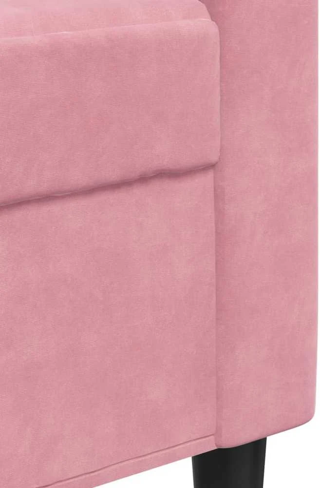 Trivietė sofa, rožinės spalvos, 180cm, aksomas