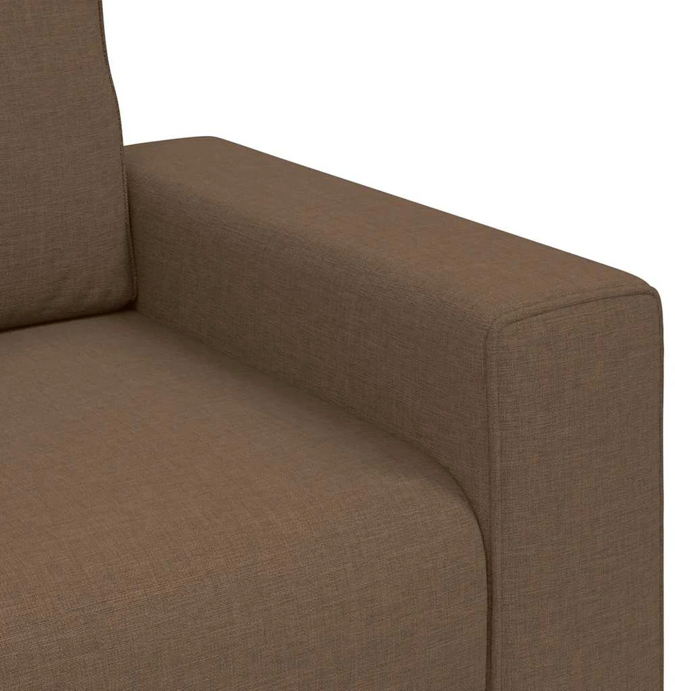 Trivietė sofa, ruda, 220x77x82 cm, audinys
