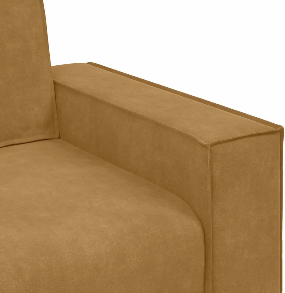 Trivietė sofa, ruda, 220x78x84 cm, aksominė