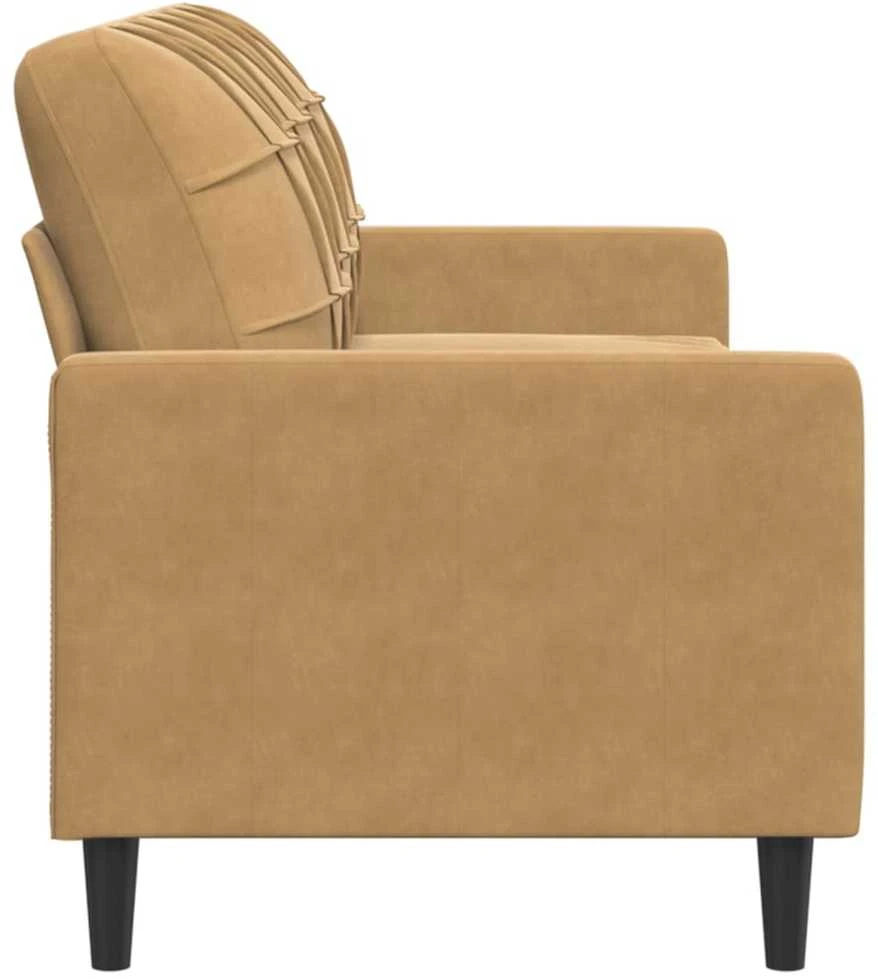 Trivietė sofa, rudos spalvos, 180cm, aksomas