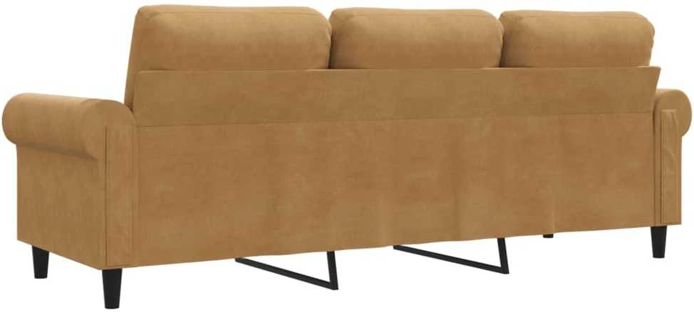 Trivietė sofa, rudos spalvos, 180cm, aksomas