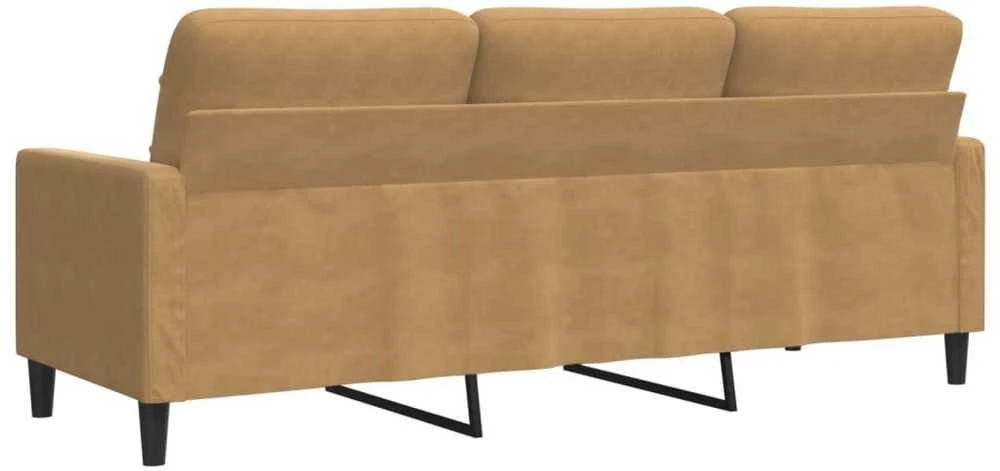 Trivietė sofa, rudos spalvos, 180cm, aksomas