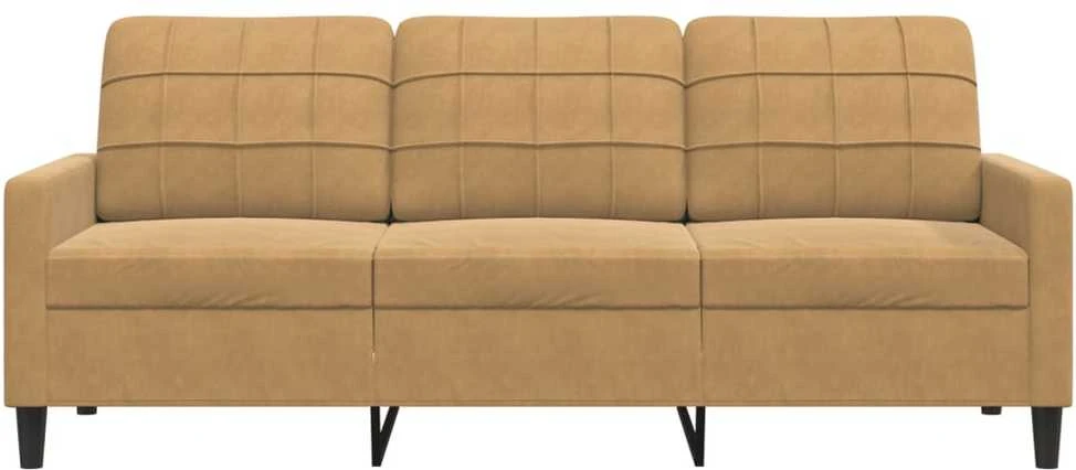 Trivietė sofa, rudos spalvos, 180cm, aksomas