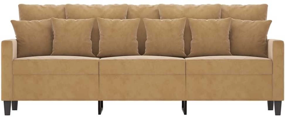 Trivietė sofa, rudos spalvos, 180cm, aksomas