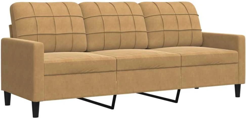 Trivietė sofa, rudos spalvos, 180cm, aksomas