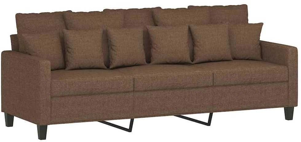 Trivietė sofa, rudos spalvos, 180cm, audinys