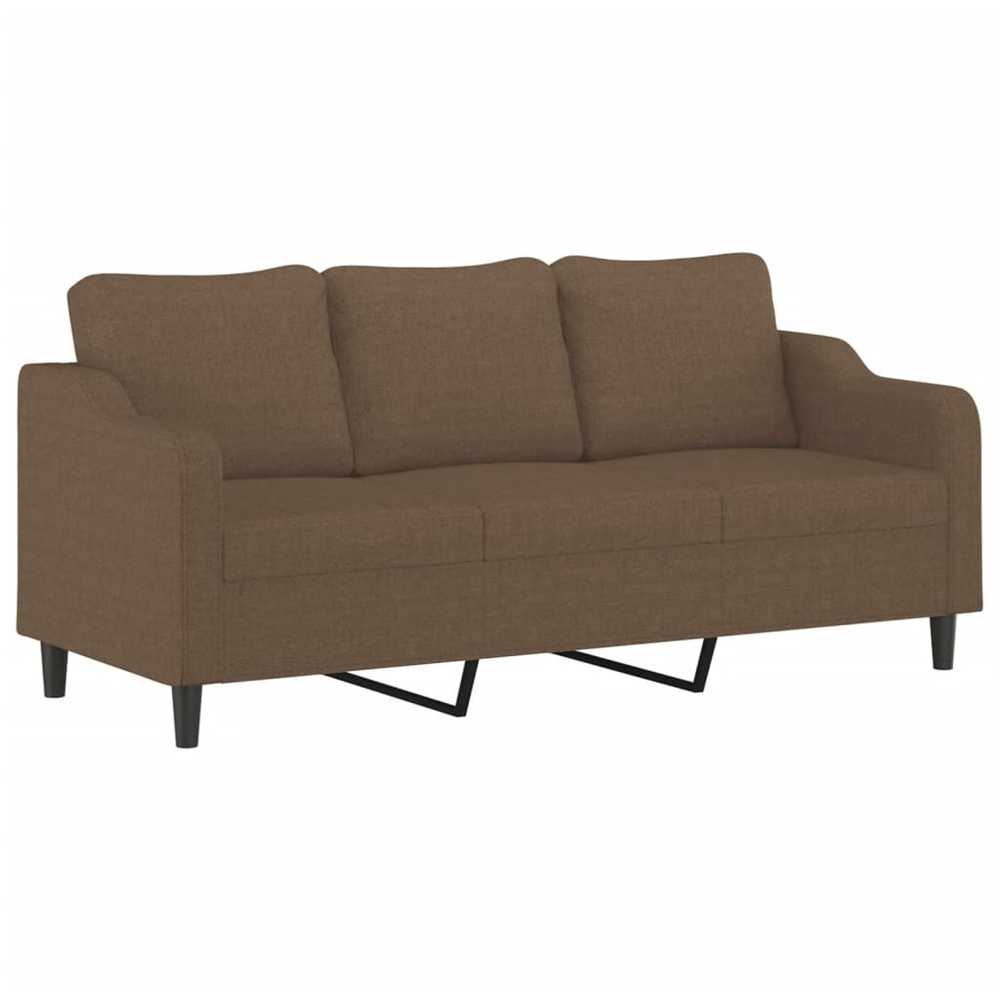 Trivietė sofa, rudos spalvos, 180cm, audinys