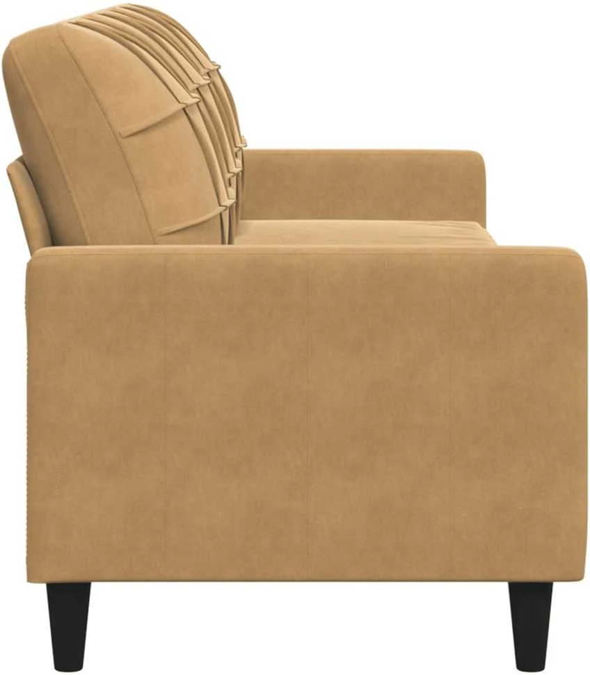 Trivietė sofa, rudos spalvos, 210cm, aksomas