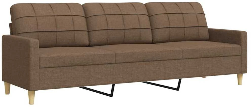 Trivietė sofa, rudos spalvos, 210cm, audinys