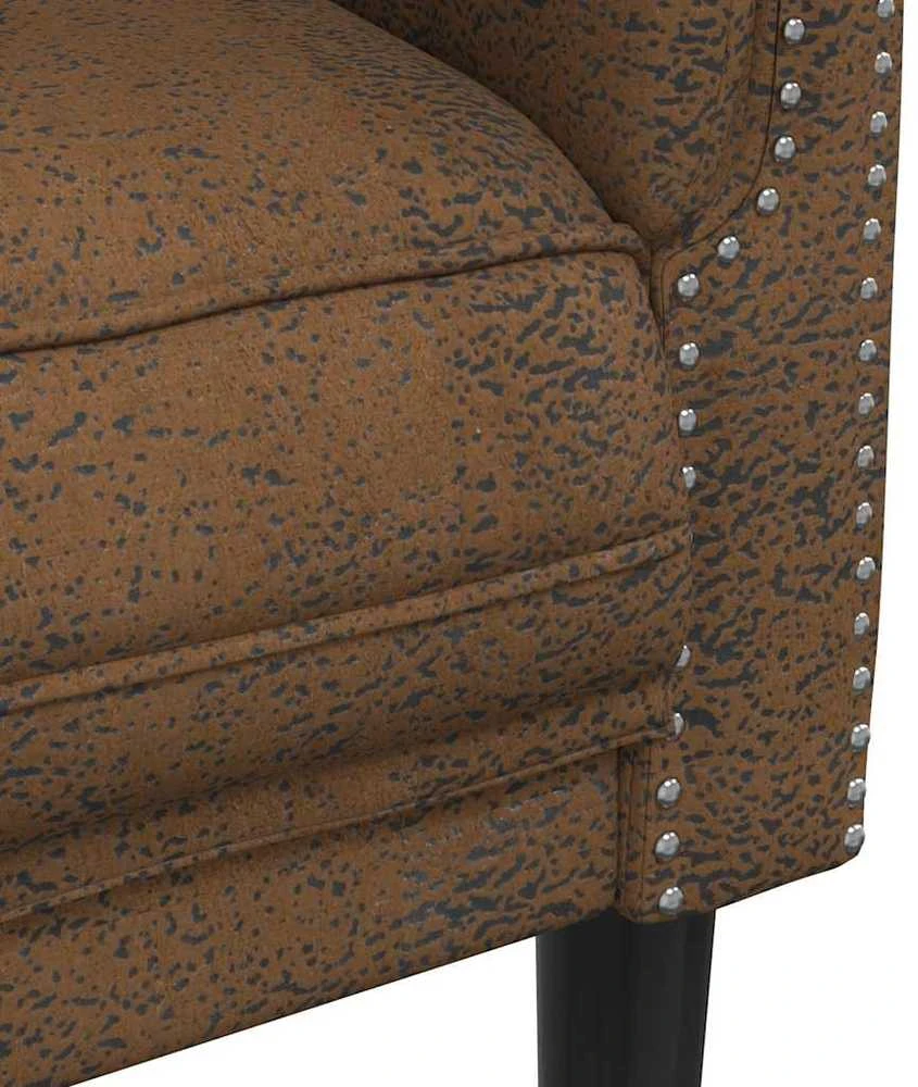 Trivietė sofa, rudos spalvos, aksomas