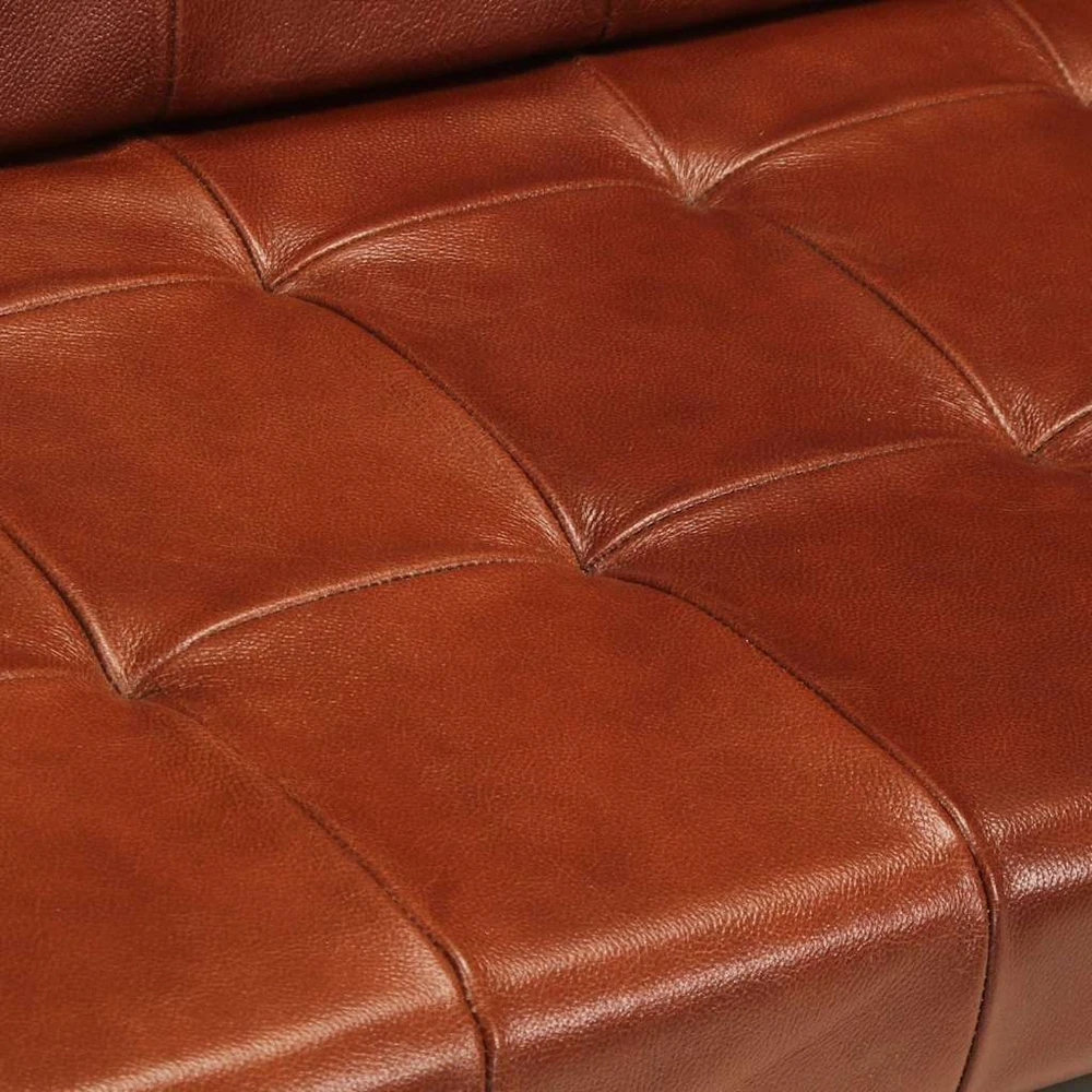 Trivietė sofa, rudos spalvos, tikra ožkos oda
