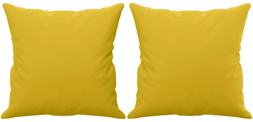 Trivietė sofa su pagalvėlėmis, geltonos spalvos, 180cm, aksomas