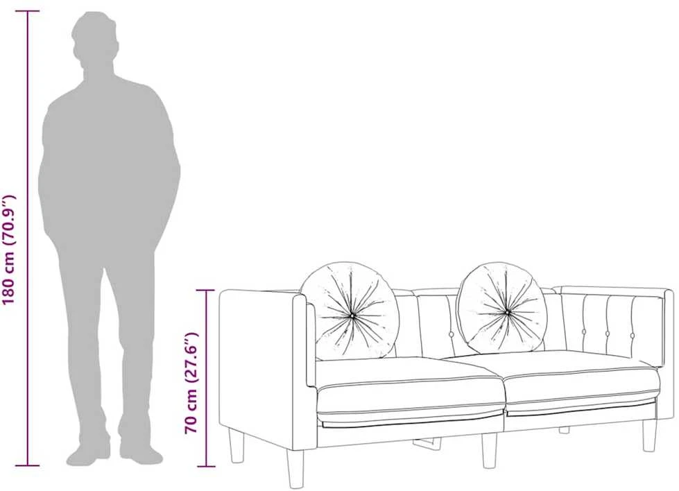 Trivietė sofa su pagalvėlėmis, geltonos spalvos, aksomas