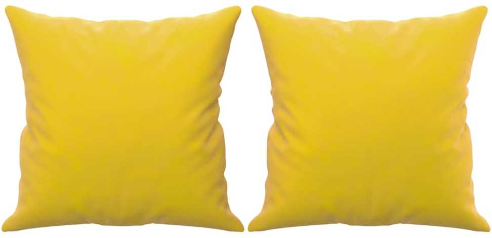 Trivietė sofa su pagalvėlėmis, geltonos spalvos, 180cm, aksomas