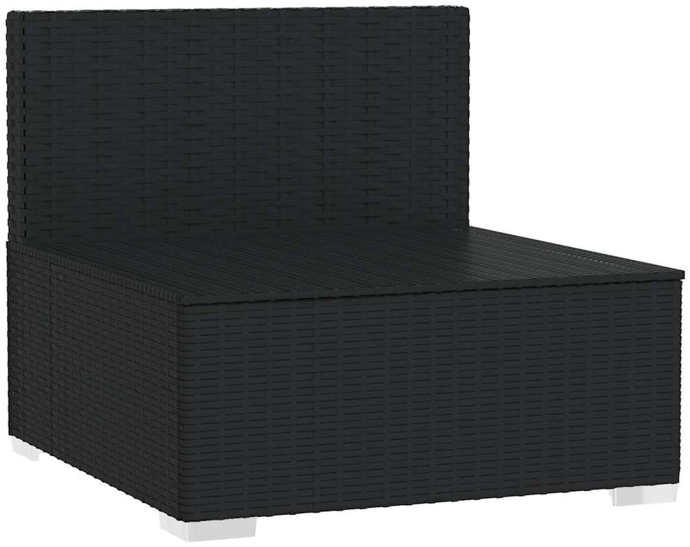 Lauko baldų komplektas Trivietė sofa su pagalvėlėmis, juodos spalvos, poliratanas