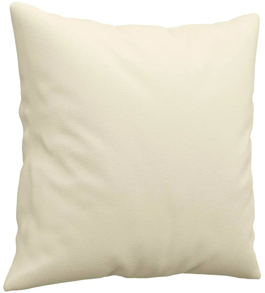 Trivietė sofa su pagalvėlėmis, kreminė, 180cm, dirbtinė oda