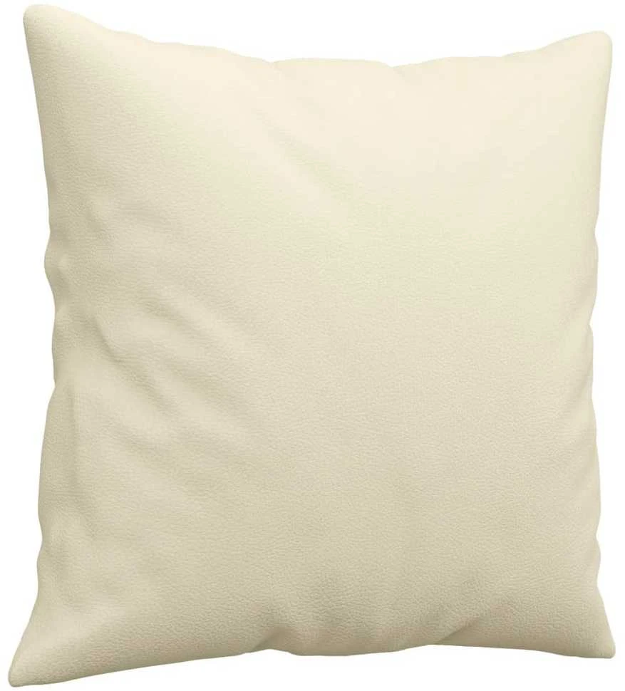 Trivietė sofa su pagalvėlėmis, kreminė, 180cm, dirbtinė oda