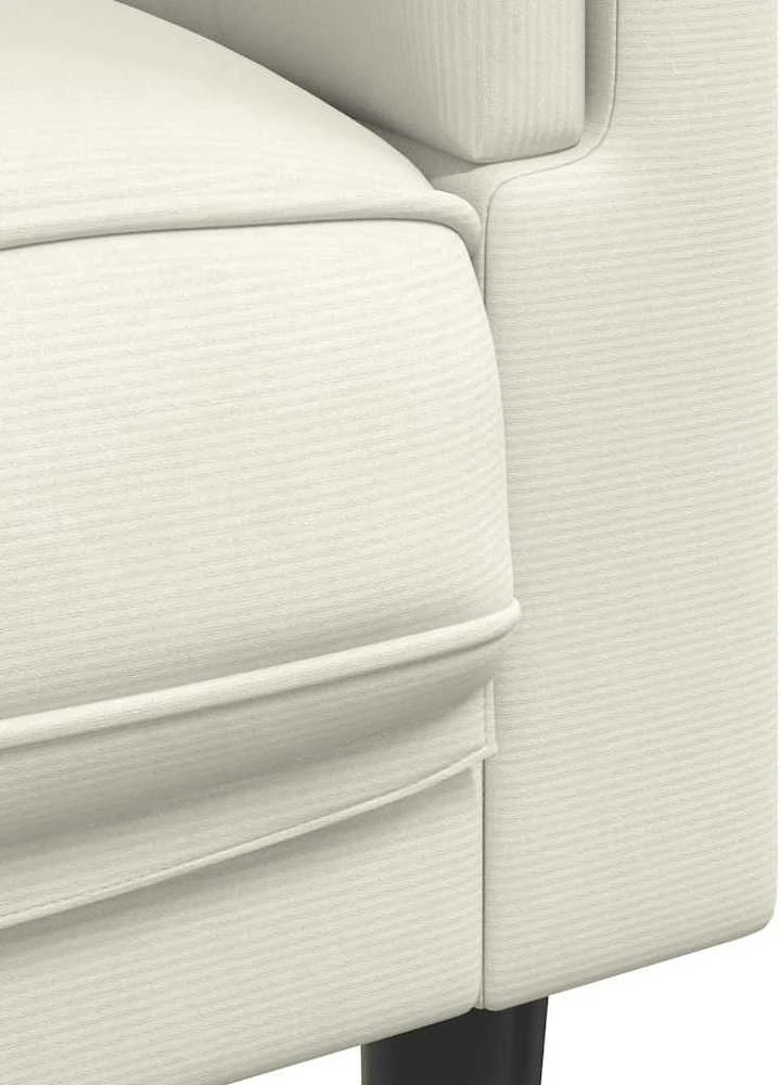 Trivietė sofa su pagalvėlėmis, kreminės spalvos, aksomas