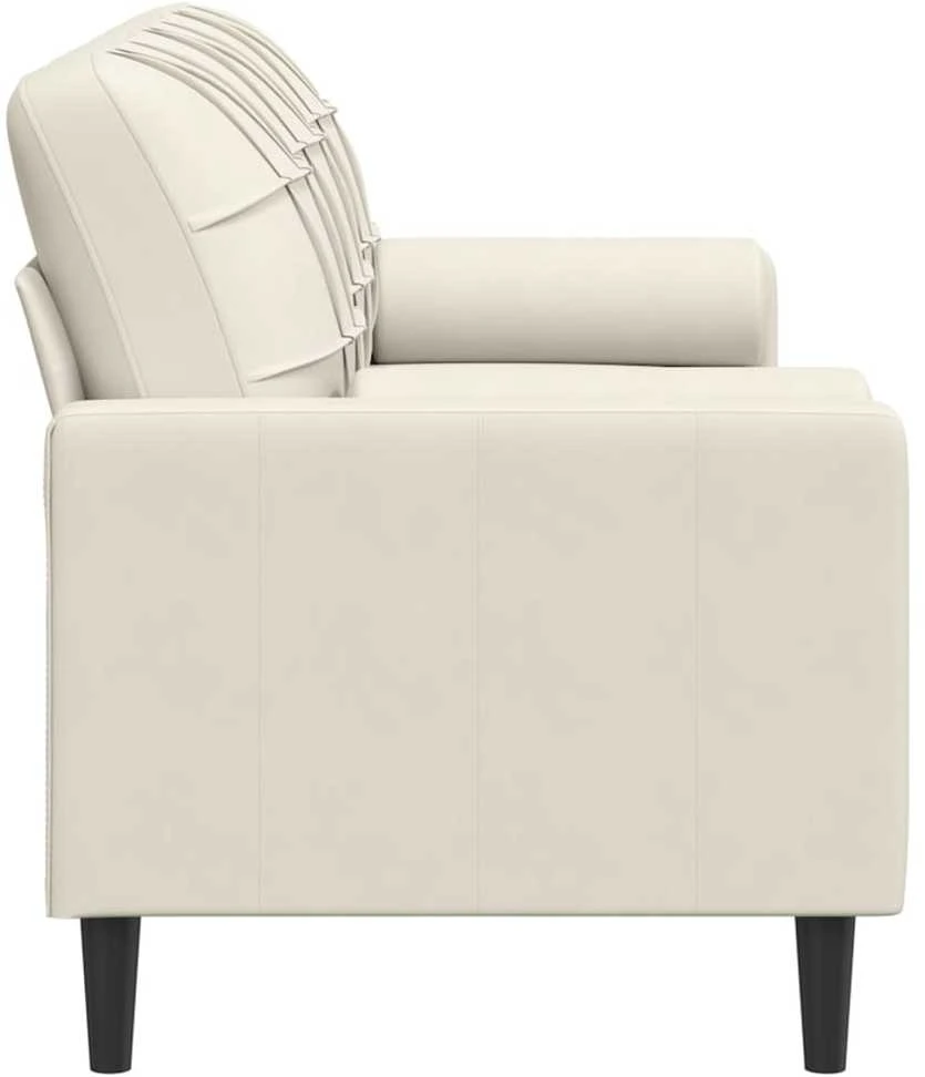 Trivietė sofa su pagalvėlėmis, kreminės spalvos, 180cm, aksomas
