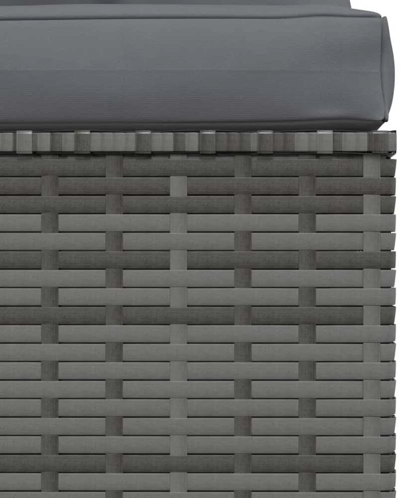 Lauko baldų komplektas Trivietė sofa su pagalvėlėmis, pilkos spalvos, poliratanas