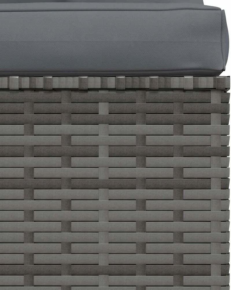 Lauko baldų komplektas Trivietė sofa su pagalvėlėmis, pilkos spalvos, poliratanas