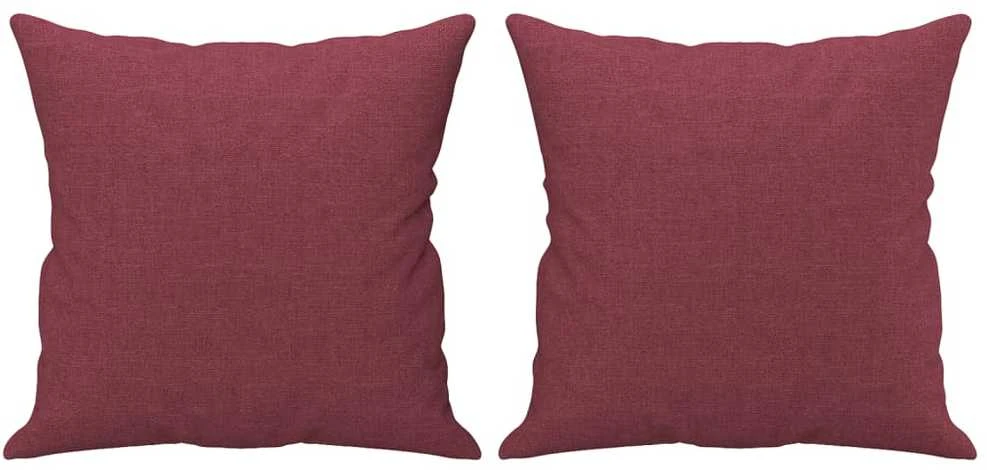 Trivietė sofa su pagalvėlėmis, raudonojo vyno, 180cm, audinys