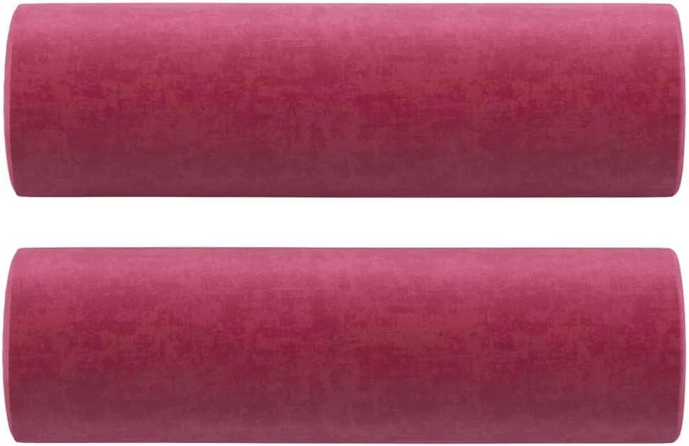 Trivietė sofa su pagalvėlėmis, raudonojo vyno, 180cm, aksomas