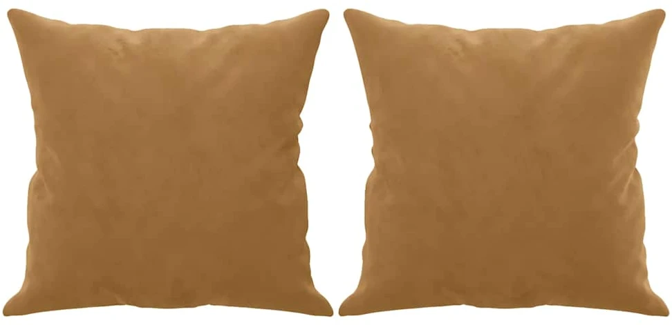 Trivietė sofa su pagalvėlėmis, rudos spalvos, 180cm, aksomas
