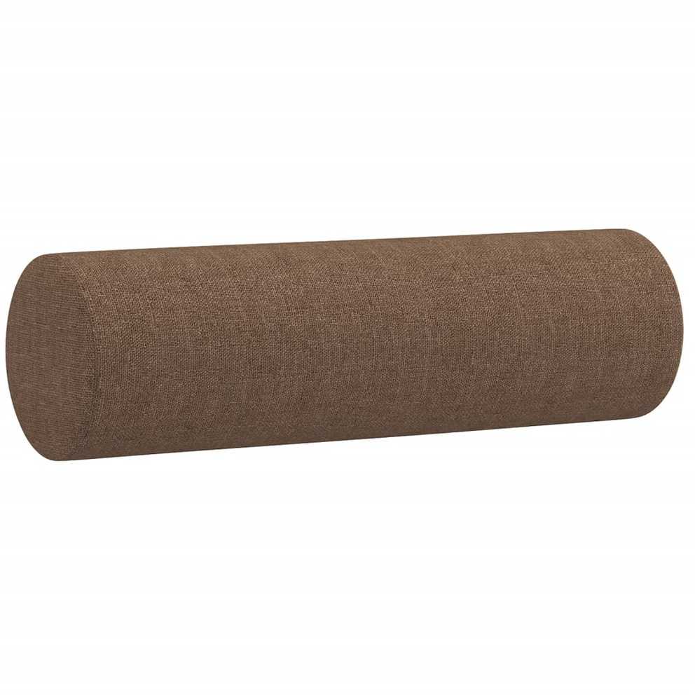 Trivietė sofa su pagalvėlėmis, rudos spalvos, 180cm, audinys