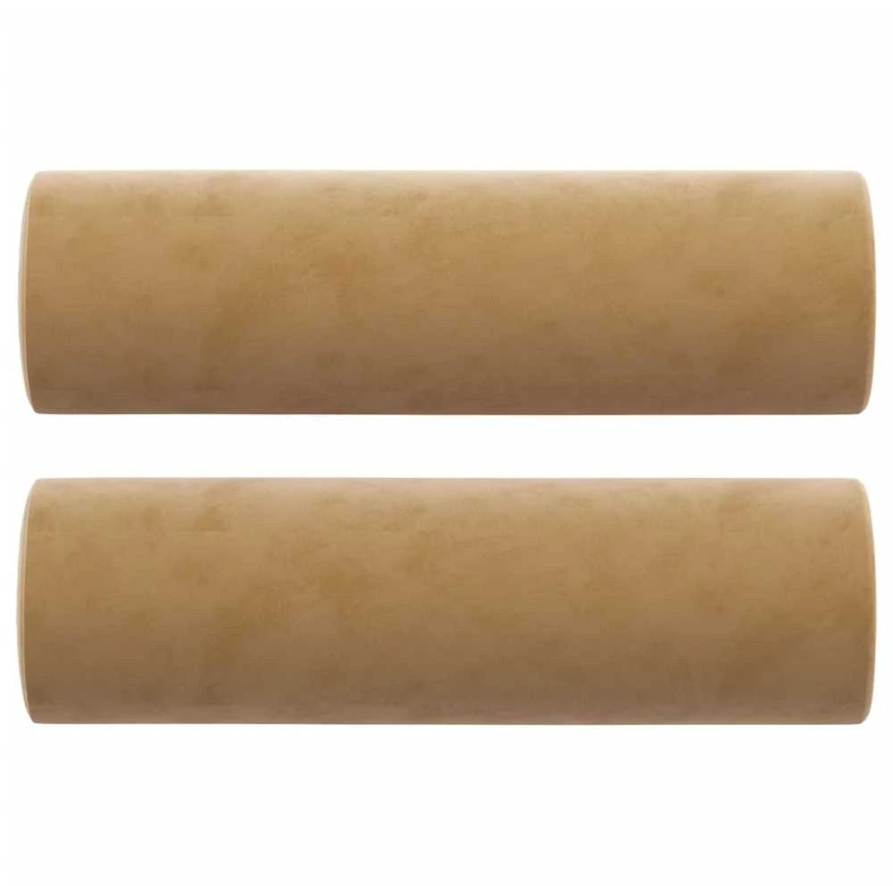 Trivietė sofa su pagalvėlėmis, rudos spalvos, 180cm, aksomas