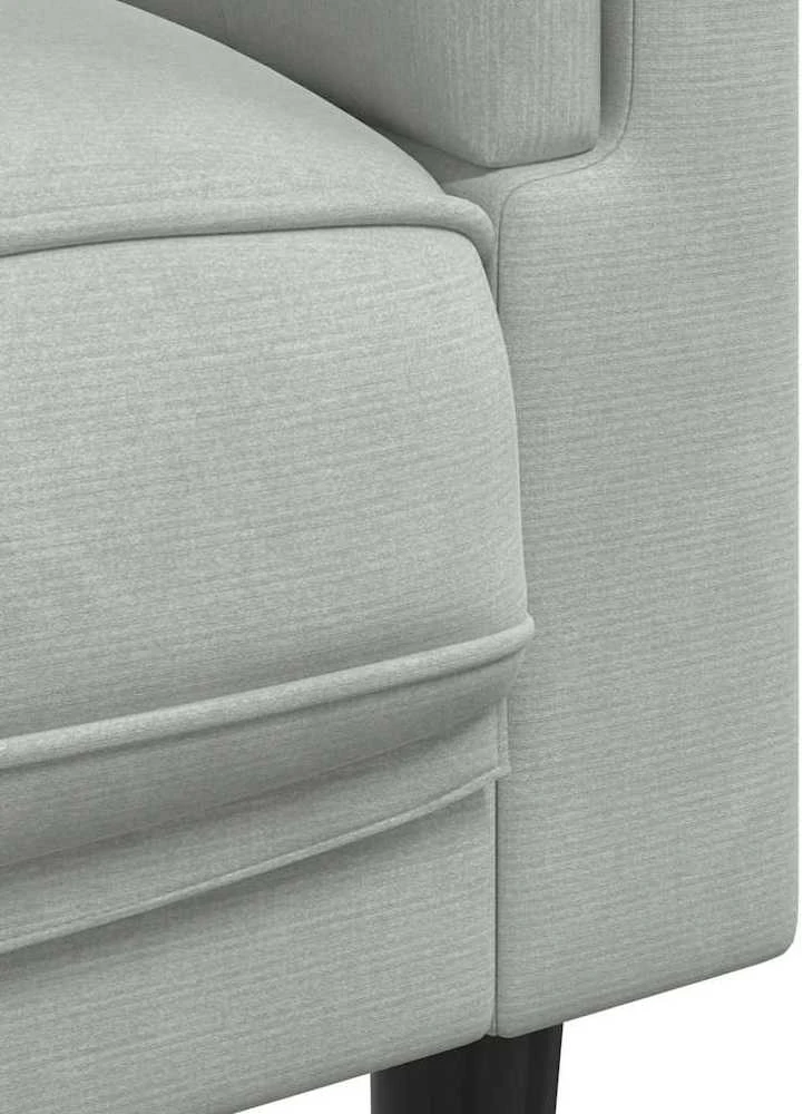 Trivietė sofa su pagalvėlėmis, šviesiai pilkos spalvos, aksomas