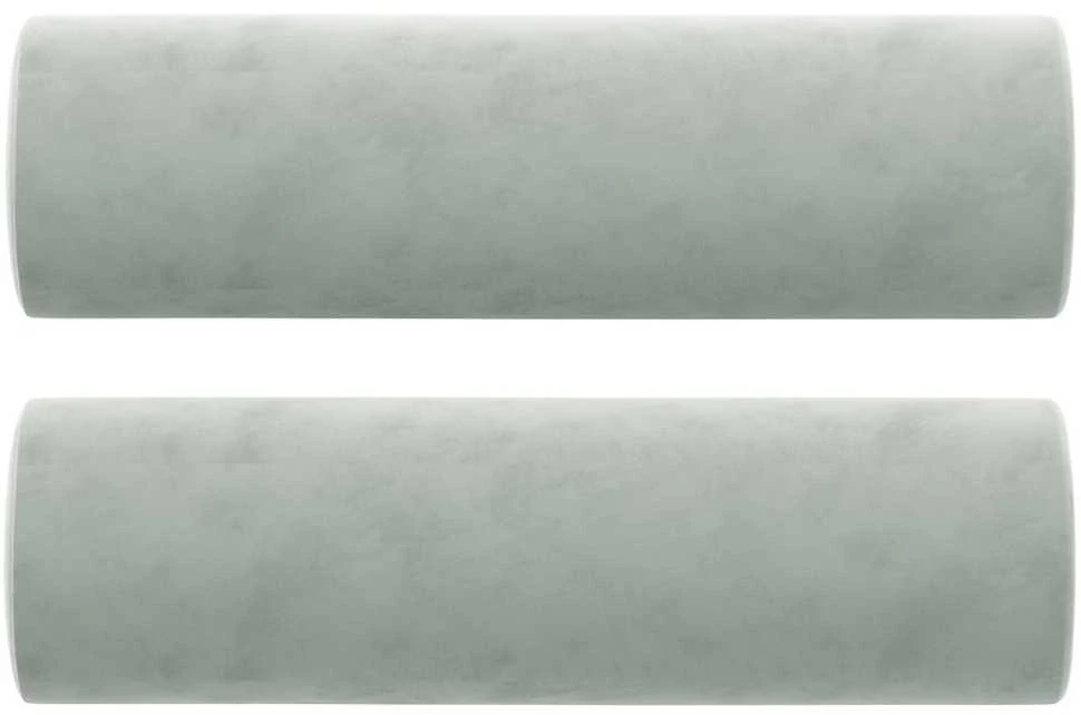 Trivietė sofa su pagalvėlėmis, šviesiai pilka, 180cm, aksomas