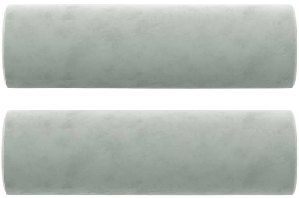 Trivietė sofa su pagalvėlėmis, šviesiai pilka, 180cm, aksomas