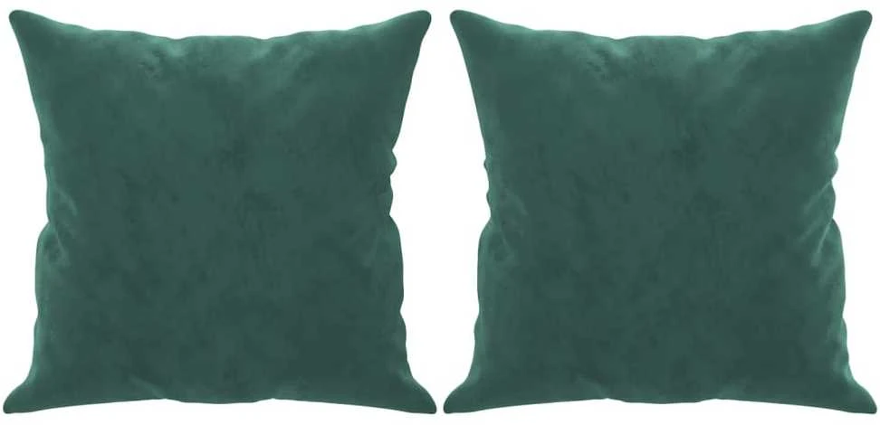 Trivietė sofa su pagalvėlėmis, tamsiai žalia, 180cm, aksomas
