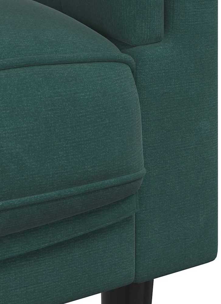 Trivietė sofa su pagalvėlėmis, tamsiai žalios spalvos, aksomas
