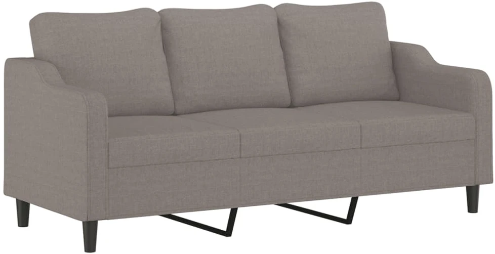 Trivietė sofa su pagalvėlėmis, taupe spalvos, 180cm, audinys