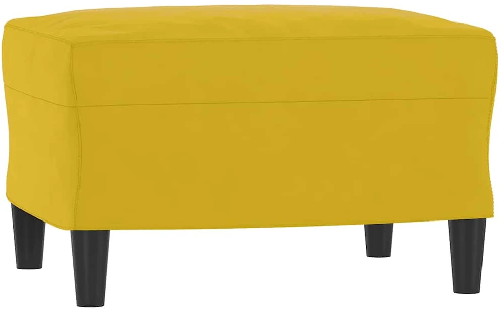 Trivietė sofa su pakoja, geltonos spalvos, 180cm, aksomas