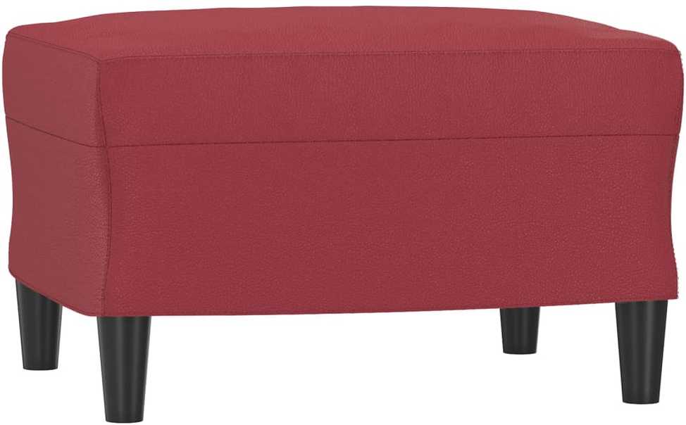 Trivietė sofa su pakoja, raudonojo vyno, 180cm, dirbtinė oda