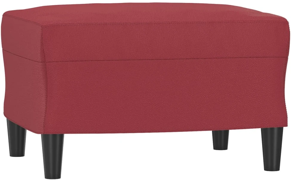 Trivietė sofa su pakoja, raudonojo vyno, 180cm, dirbtinė oda