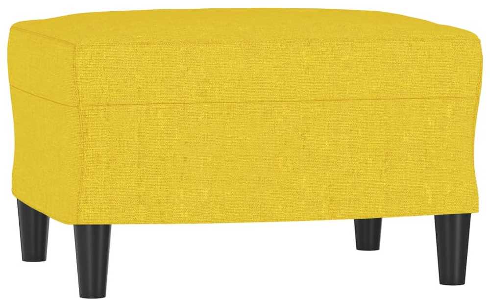 Trivietė sofa su pakoja, šviesiai geltona, 180cm, audinys