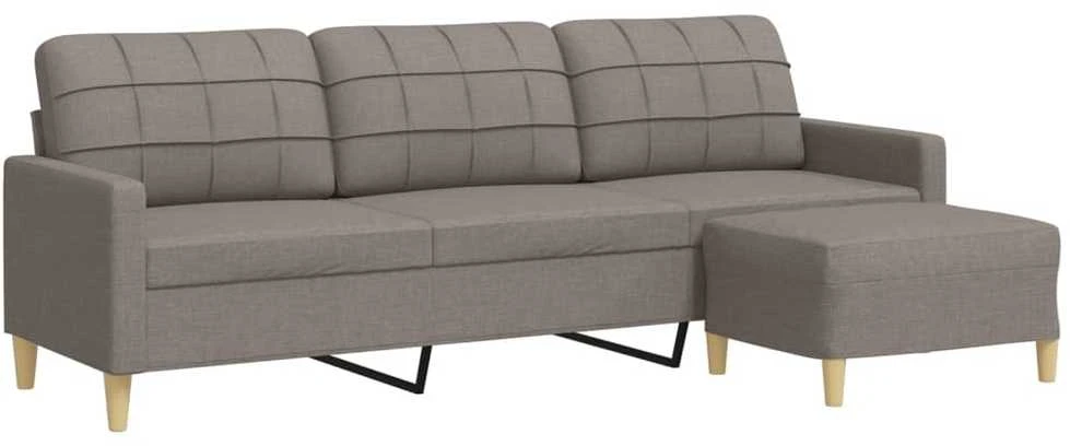 Trivietė sofa su pakoja, taupe spalvos, 210cm, audinys