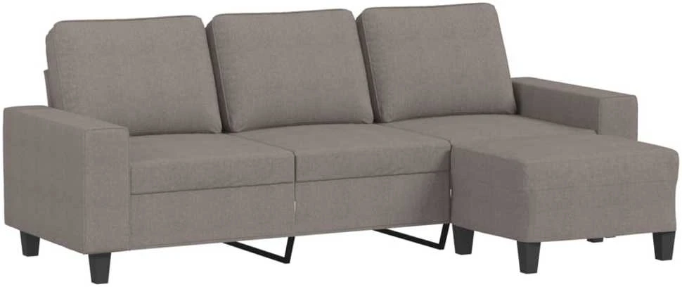 Trivietė sofa su pakoja, taupe spalvos, 180cm, audinys