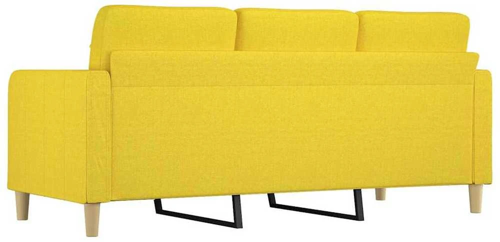 Trivietė sofa, šviesiai geltonos spalvos, 180cm, audinys