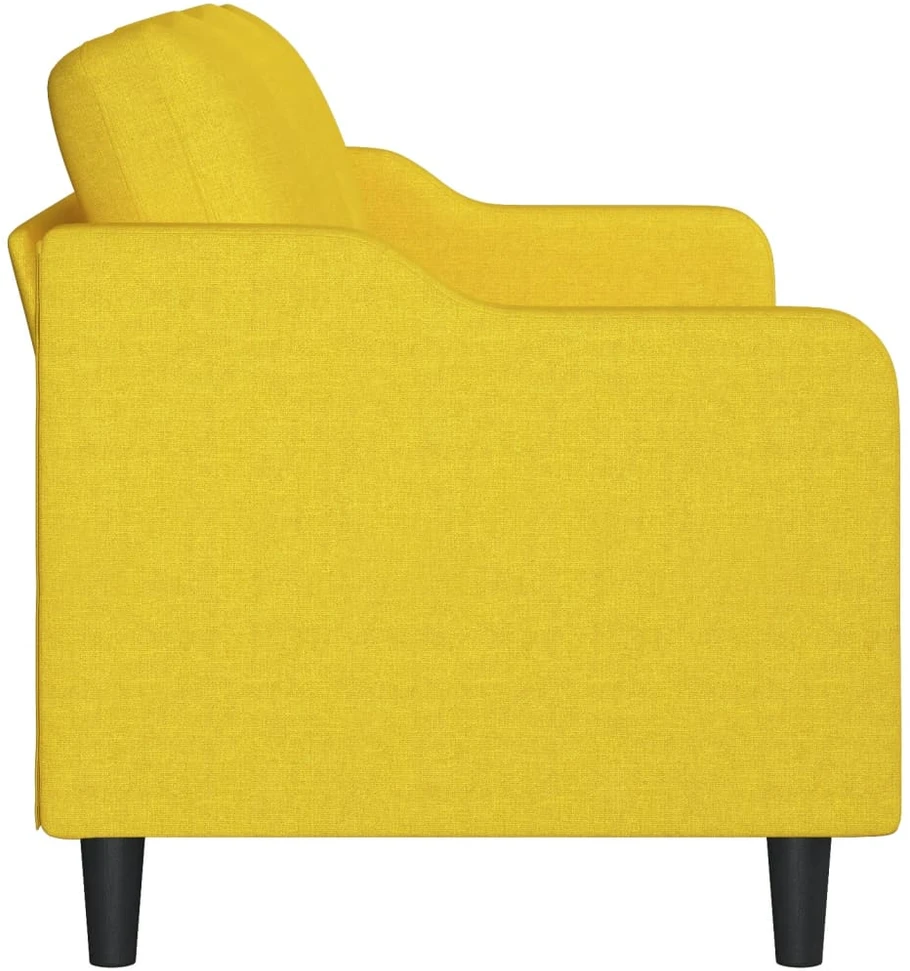 Trivietė sofa, šviesiai geltonos spalvos, 180cm, audinys