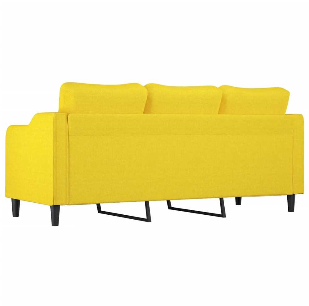 Trivietė sofa, šviesiai geltonos spalvos, 180cm, audinys