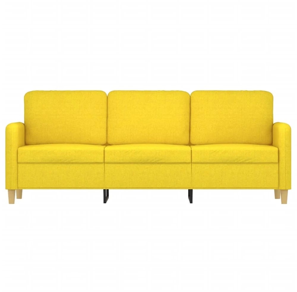 Trivietė sofa, šviesiai geltonos spalvos, 180cm, audinys