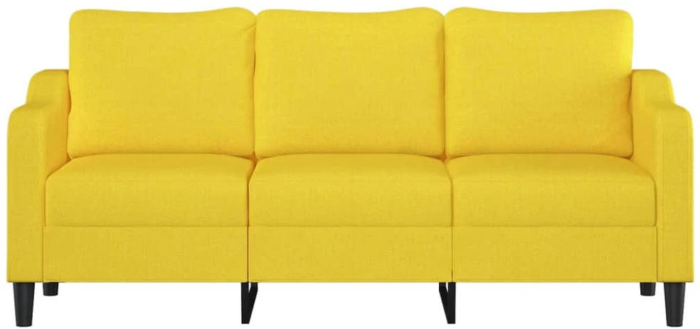 Trivietė sofa, šviesiai geltonos spalvos, 180cm, audinys