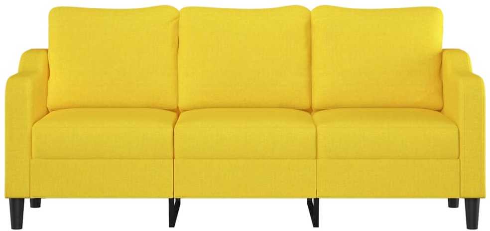 Trivietė sofa, šviesiai geltonos spalvos, 180cm, audinys