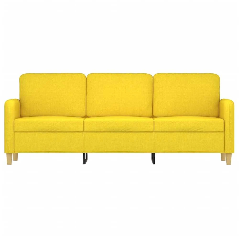 Trivietė sofa, šviesiai geltonos spalvos, 180cm, audinys