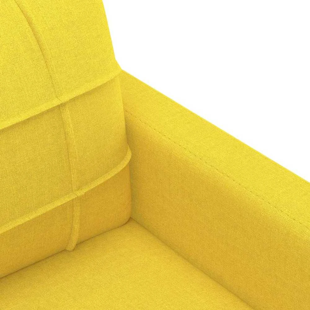 Trivietė sofa, šviesiai geltonos spalvos, 180cm, audinys